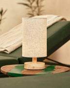 Lampe de Table en Bois Sans Fil Ben - Marron Clair, LED Rechargeable et Dimmable