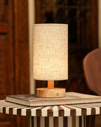 Lampe de Table en Bois Sans Fil Ben - Marron Clair, LED Rechargeable et Dimmable