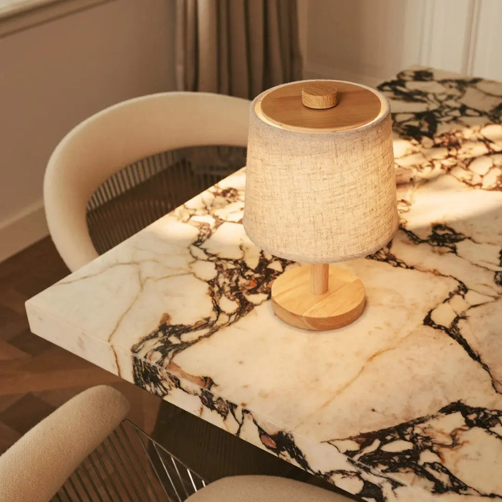 Lampe de Table en Bois Sans Fil Rover - Marron Clair, LED Rechargeable