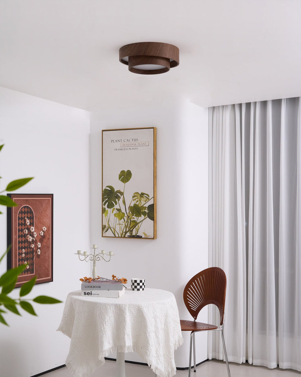 Plafonnier LED Bois Noyer
