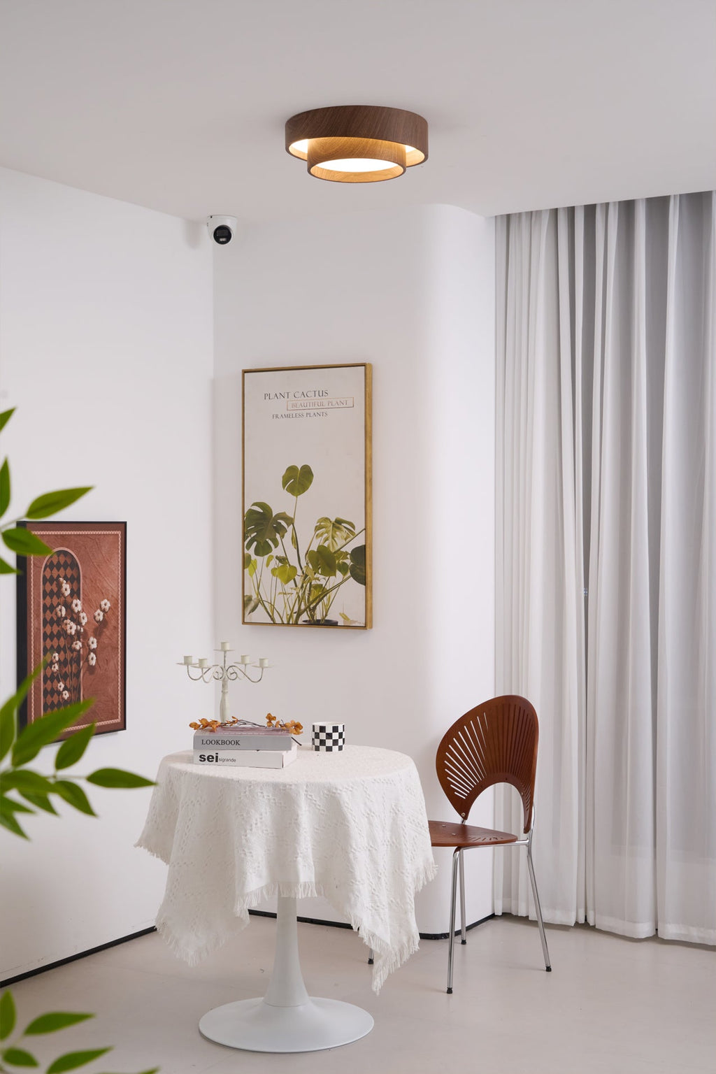 Plafonnier LED Bois Noyer
