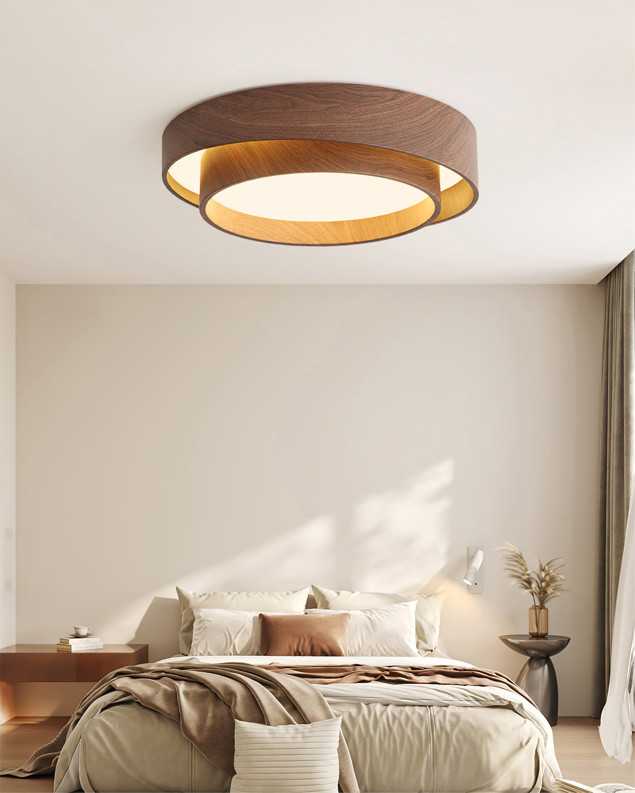 Plafonnier LED Bois Noyer