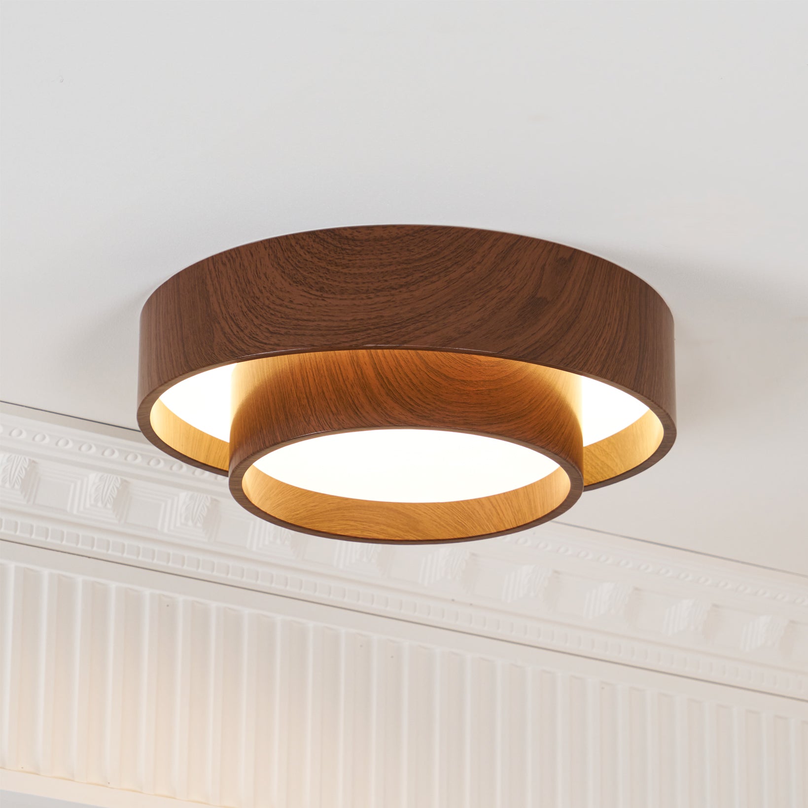 Plafonnier LED Bois Noyer
