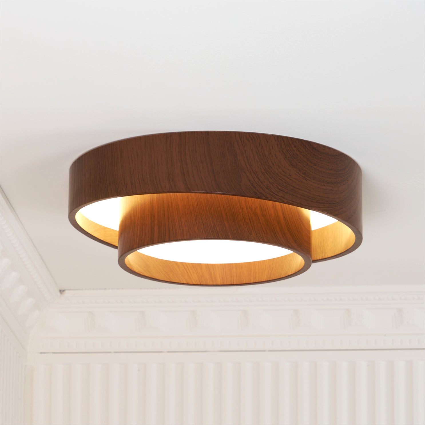Plafonnier LED Bois Noyer