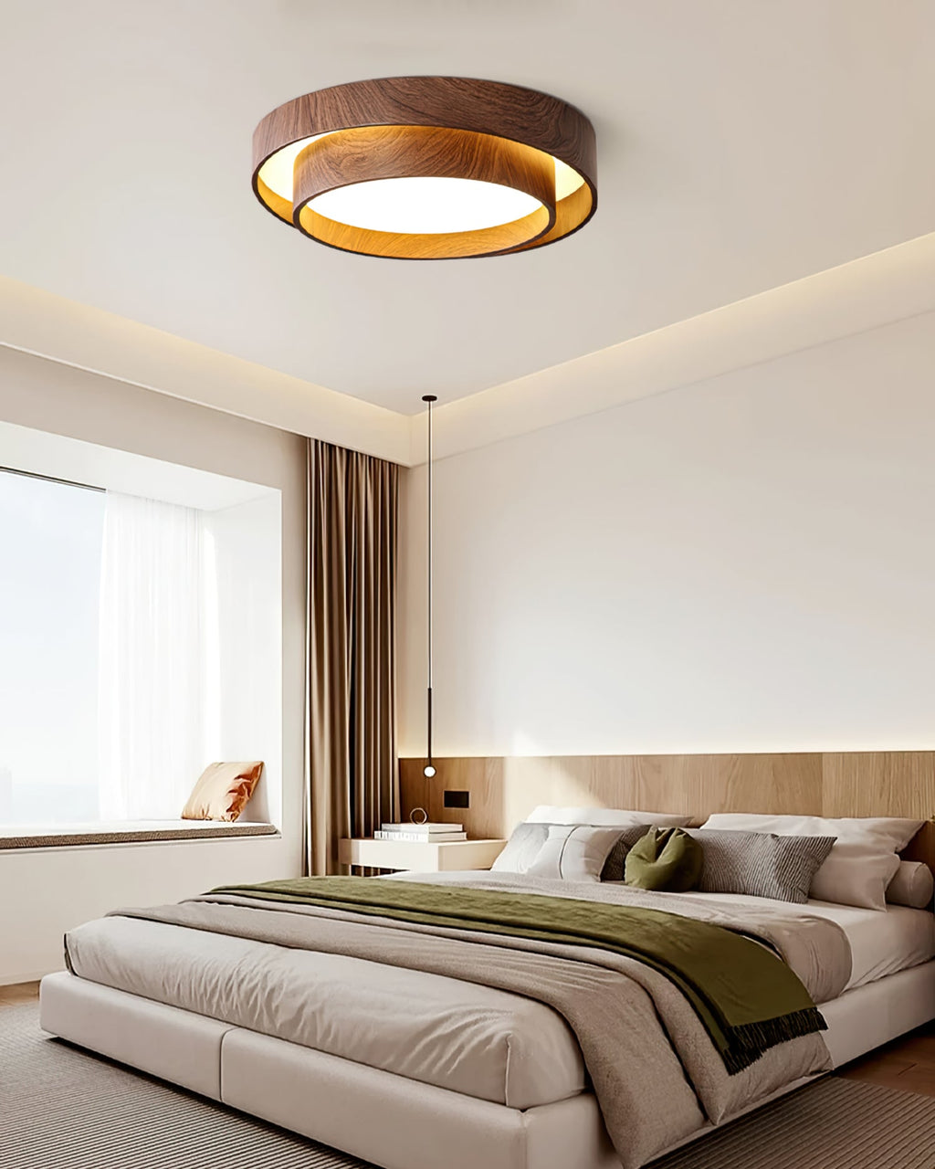 Plafonnier LED Bois Noyer