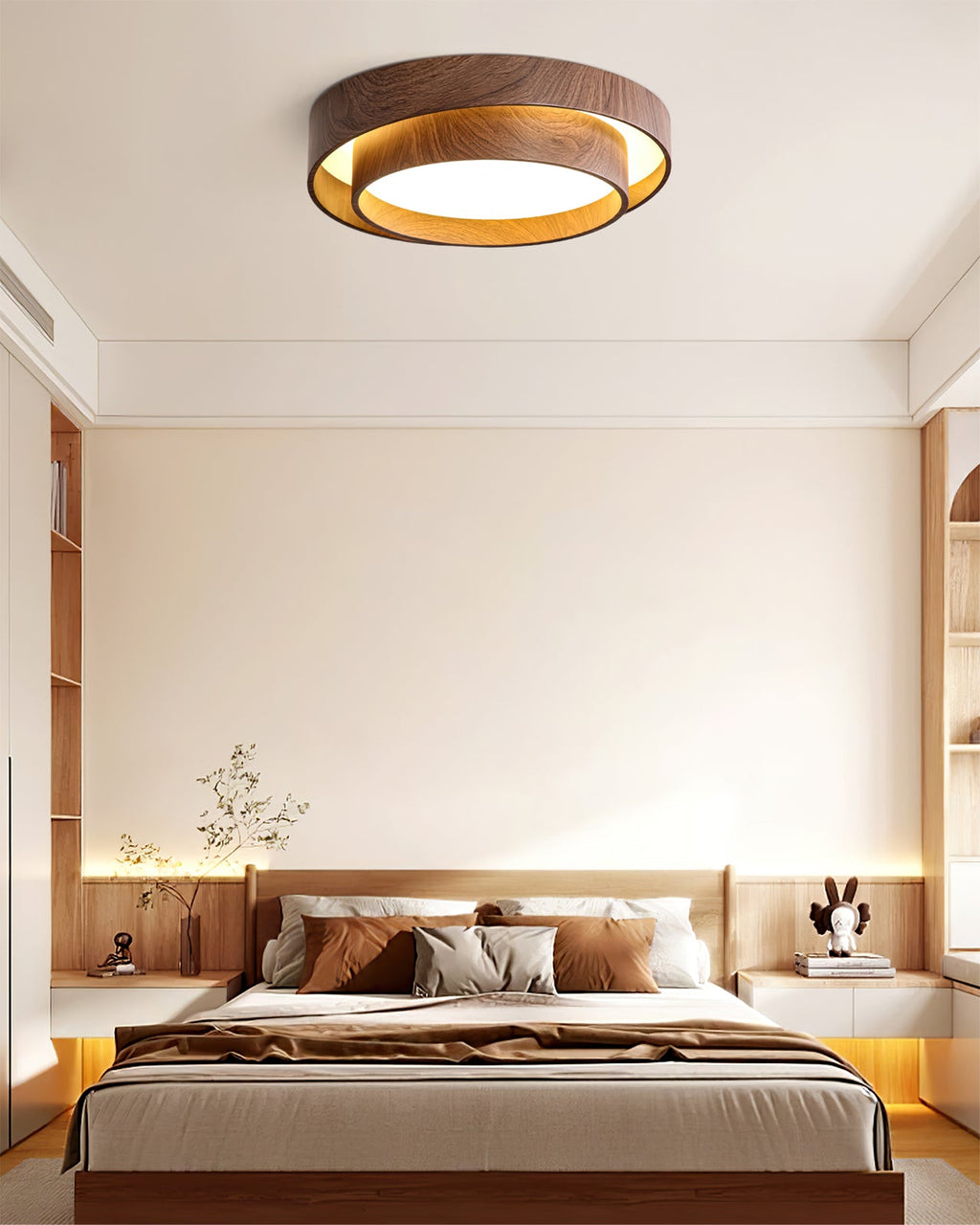 Plafonnier LED Bois Noyer