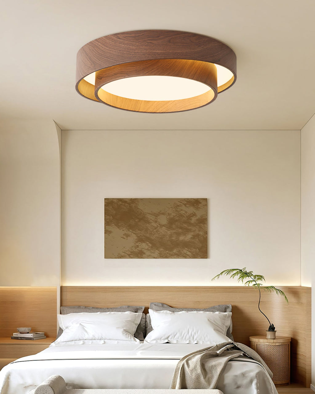 Plafonnier LED Bois Noyer
