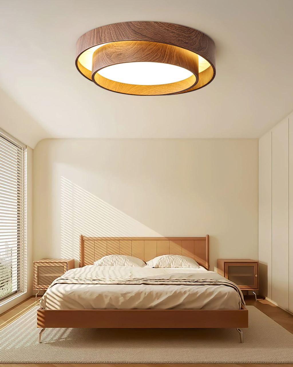 Plafonnier LED Bois Noyer