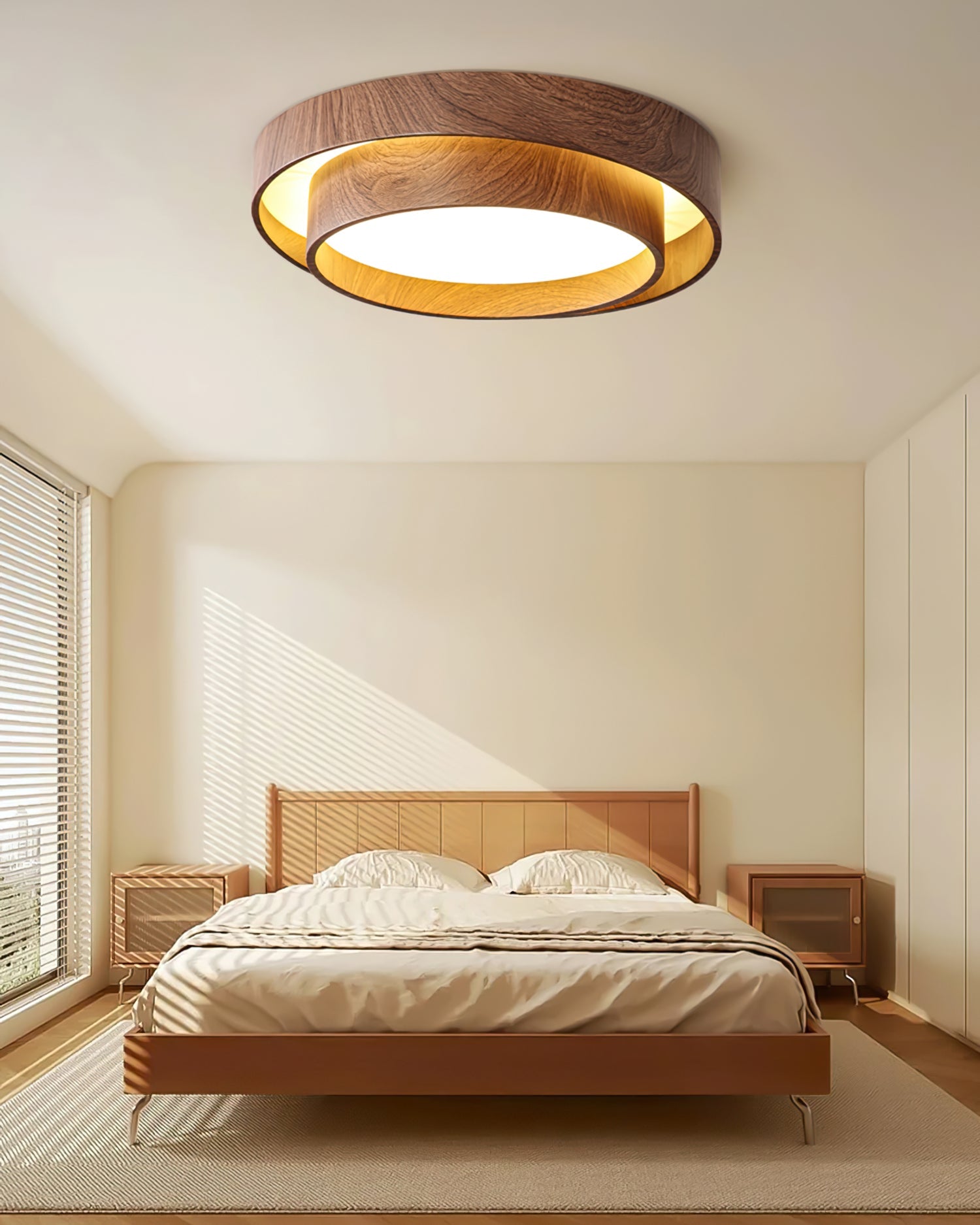 Plafonnier LED Bois Noyer