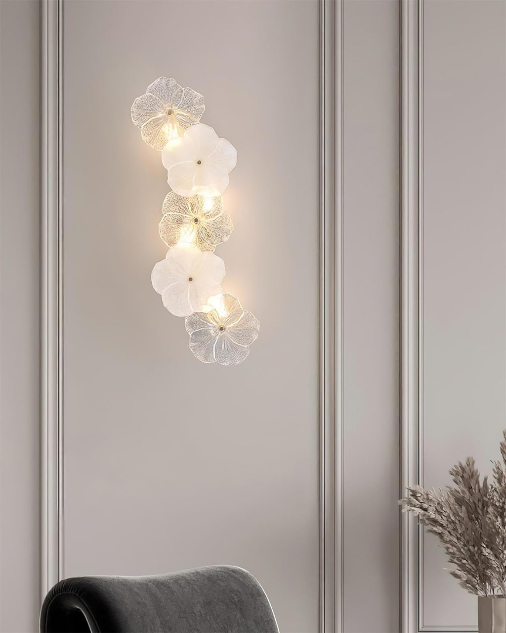 Applique Murale Florale Verre