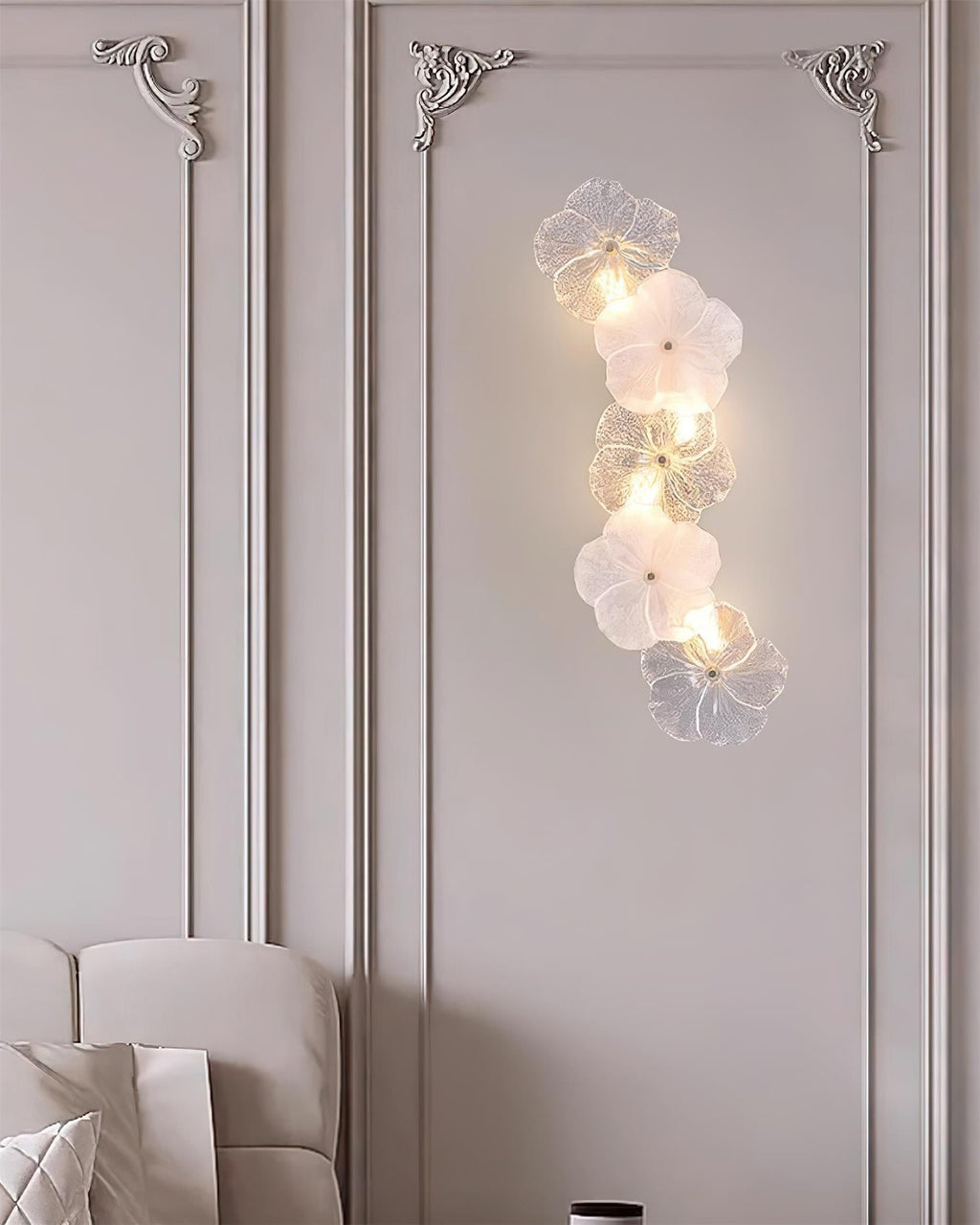Applique Murale Florale Verre