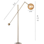 Lampadaire Globe Or Métal & Verre