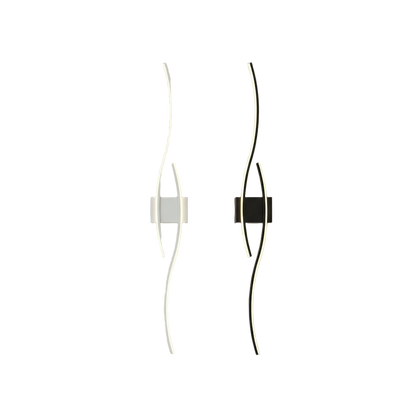 Appliques murales LED Verano avec courbes lumineuses noires et blanches.