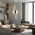 Applique murale LED Verano noire avec design ondulé moderne.