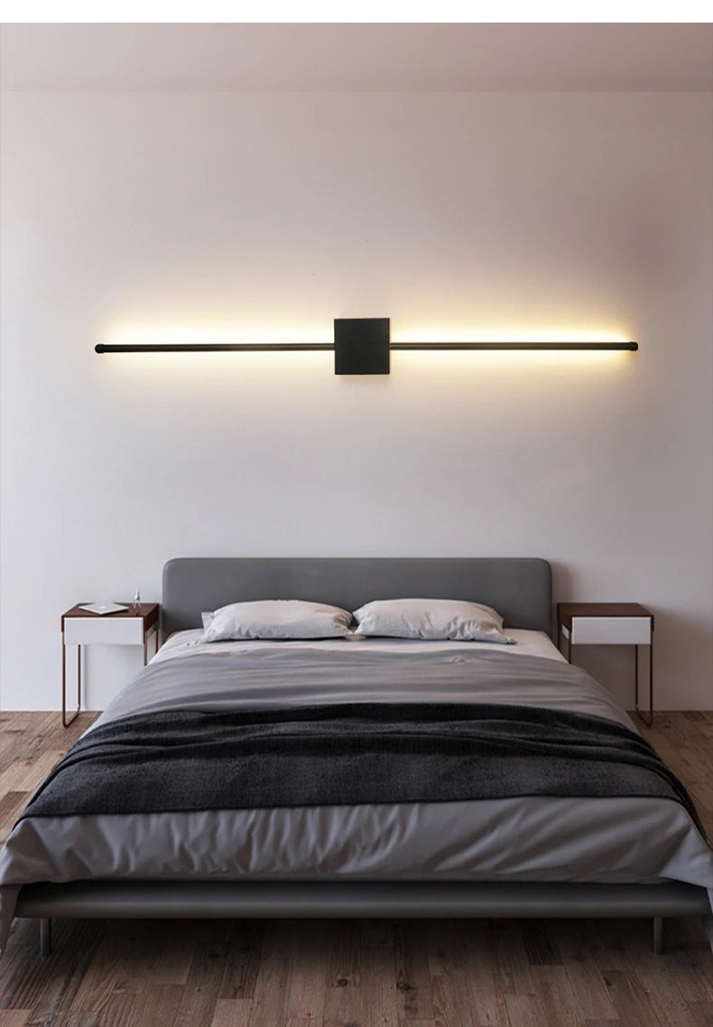 Zoom sur le corps en aluminium noir de l’applique murale LED.
