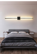 Zoom sur le corps en aluminium noir de l’applique murale LED.