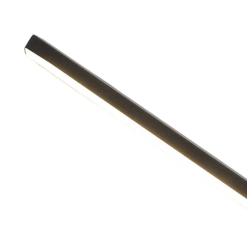 Détail de la ligne ondulée LED de l’applique moderne.