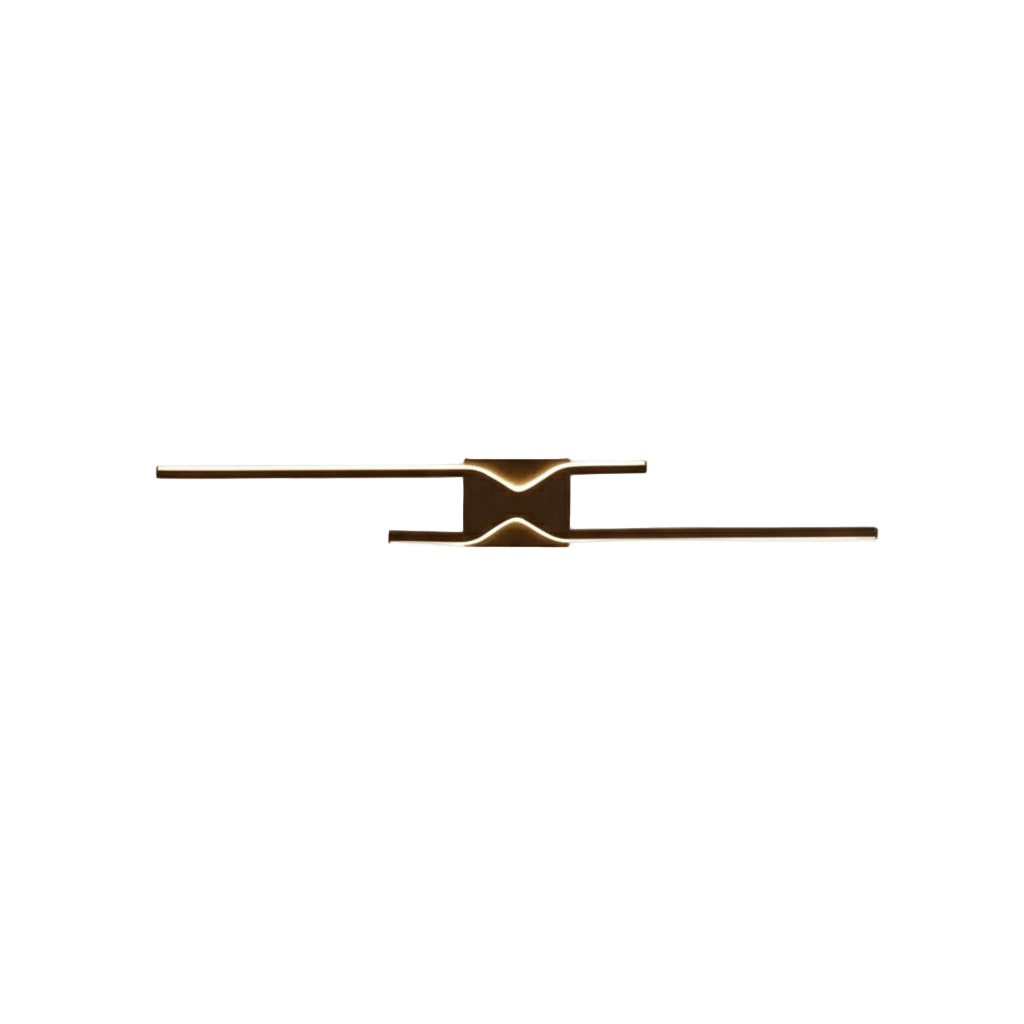 Applique LED murale noire minimaliste diffusant une lumière douce dans un intérieur moderne.