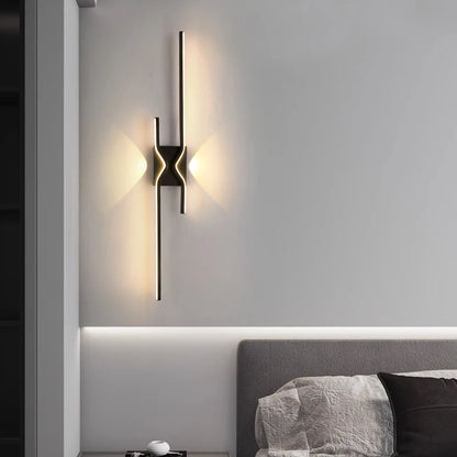 Support mural en aluminium noir de l’applique LED moderne.