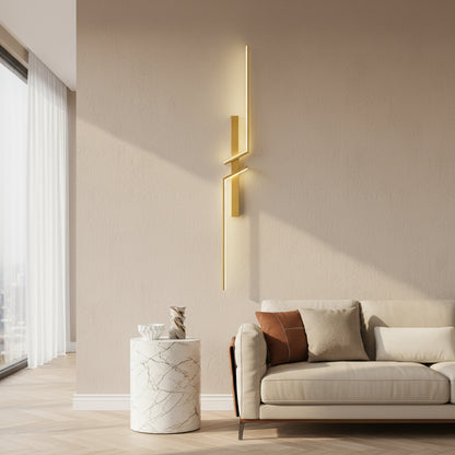 Détail du design géométrique de l’applique LED LineaLux.