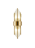 Applique murale LED en cristal vue de face, design moderne haut de gamme.