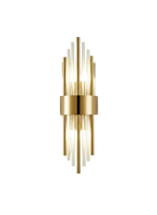 Applique murale LED en cristal vue de face, design moderne haut de gamme.