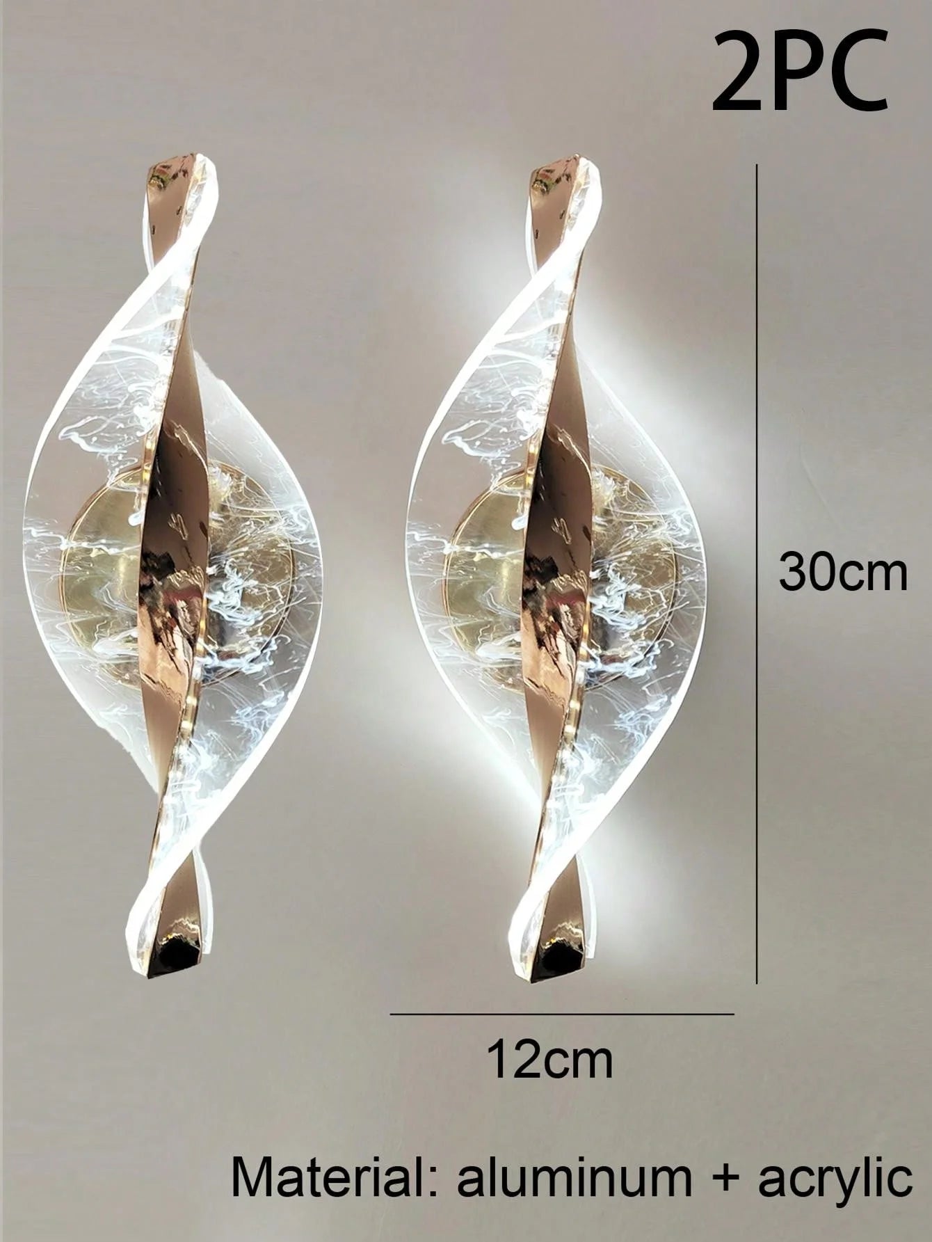 applique murale led design torsade cristal moderne