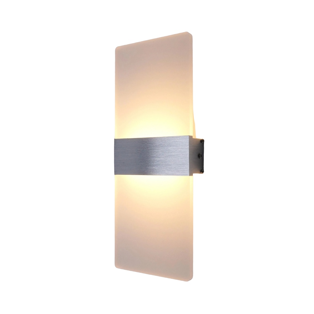 applique murale moderne aluminium acrylique lumiere haut bas douce