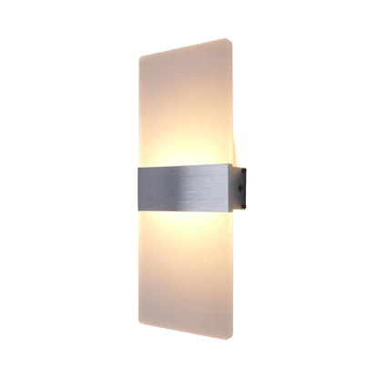 applique murale moderne aluminium acrylique lumiere haut bas douce