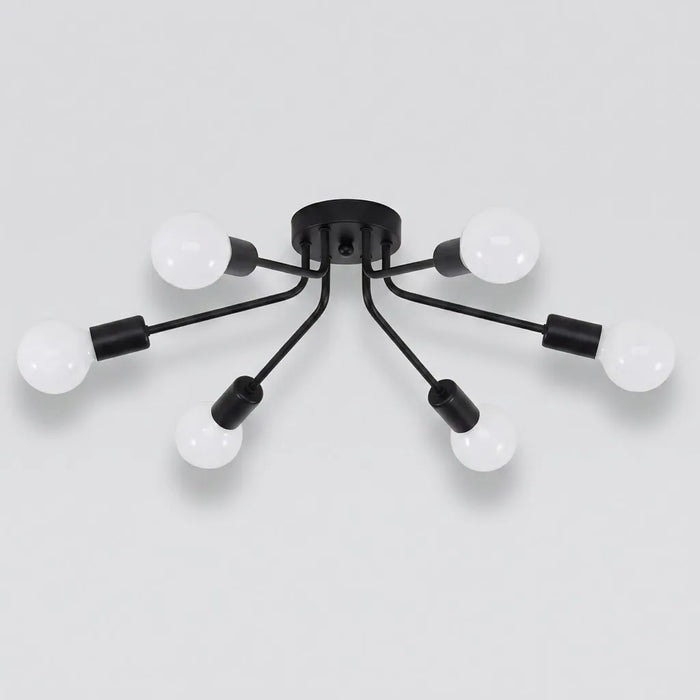 Plafonnier Spider LED métal noir design industriel minimaliste