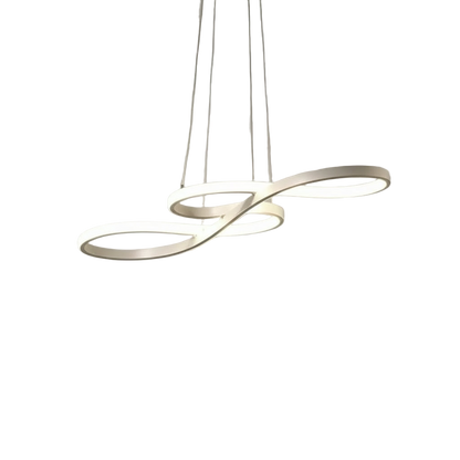 lustre LED Eclipse avec câbles ajustables en hauteur.