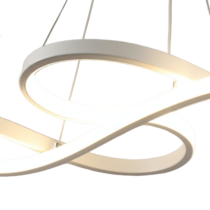 Détail du matériau aluminium du lustre LED Eclipse.