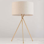 Lampadaire Cylindre Tissu Blanc 2-en-1