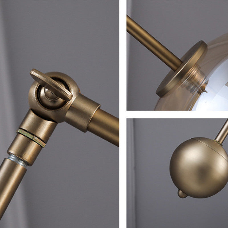 Lampadaire Globe Or Métal & Verre