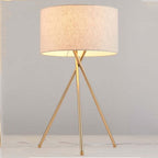 Lampadaire Cylindre Tissu Blanc 2-en-1