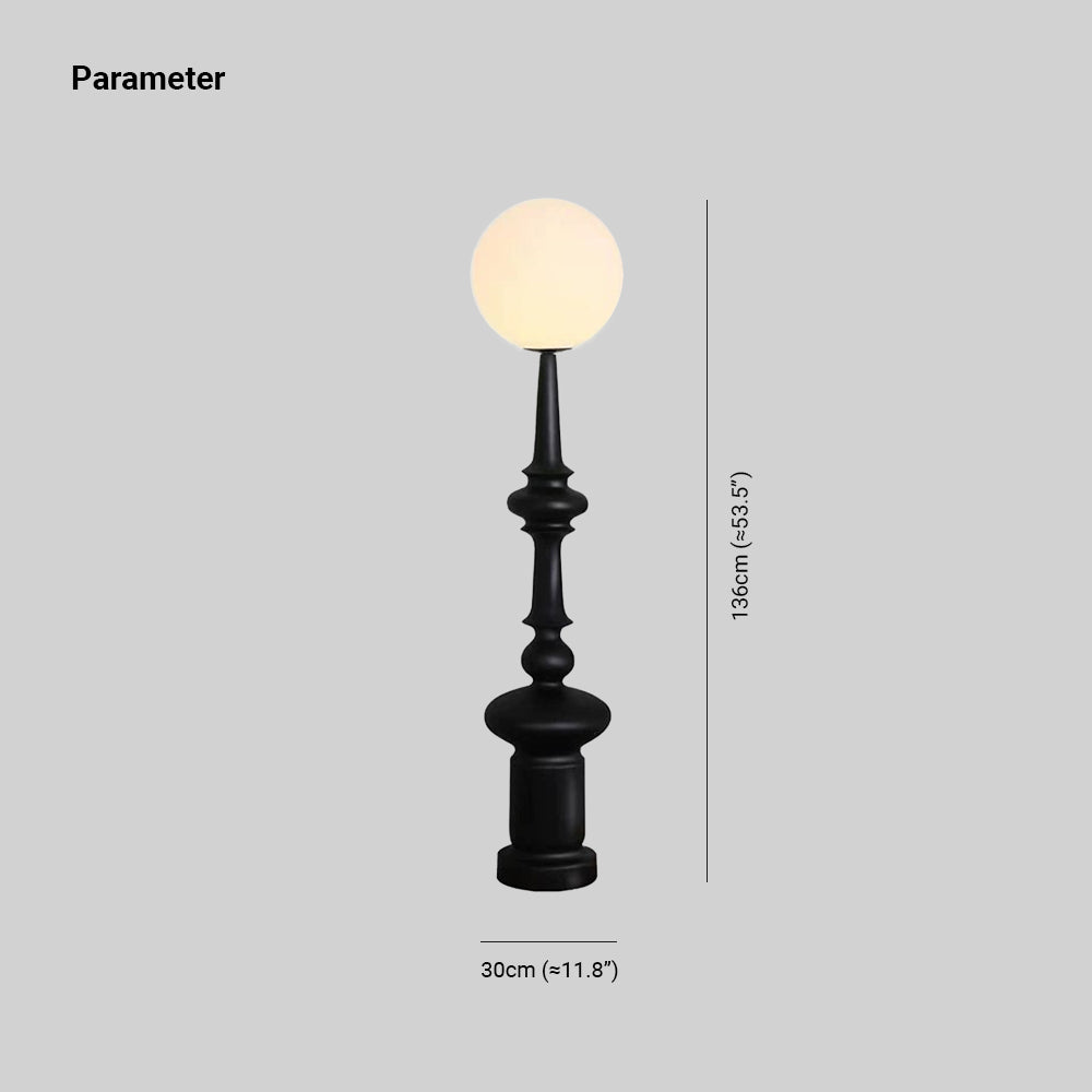 Lampadaire Colonne Résine Vintage