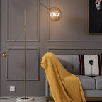 Lampadaire Globe Or Métal & Verre