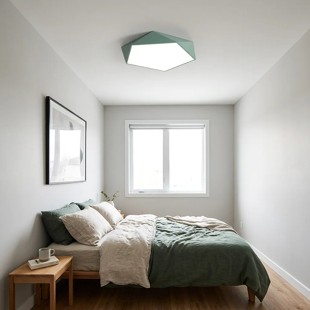 Plafonnier Géokolor dans une chambre jour, Vert