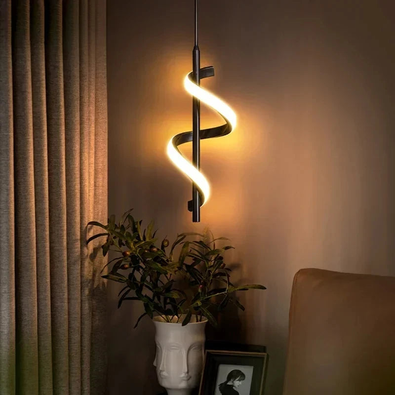 luminaire moderne spiral or deco murale