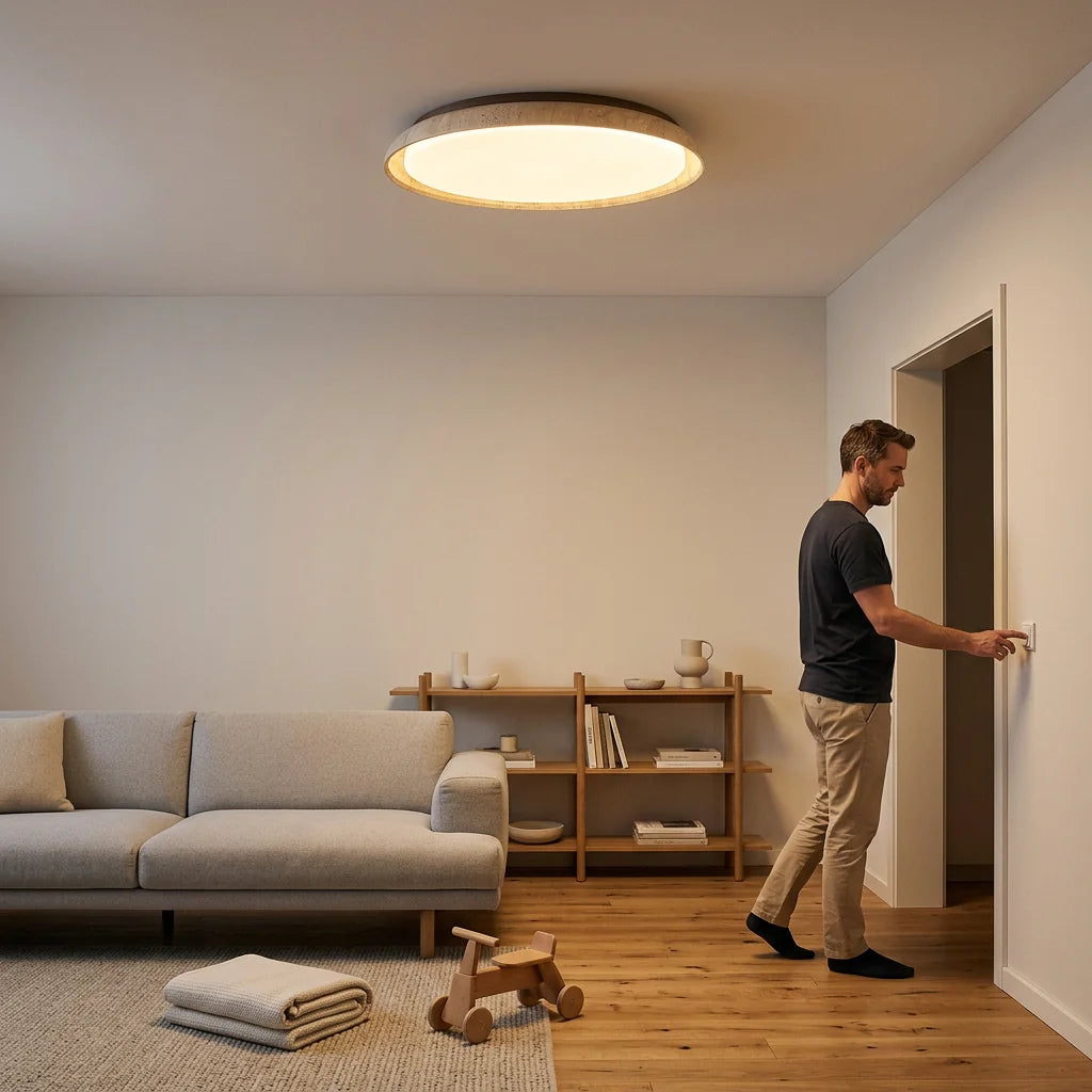Plafonnier Halo dans un salon soirée