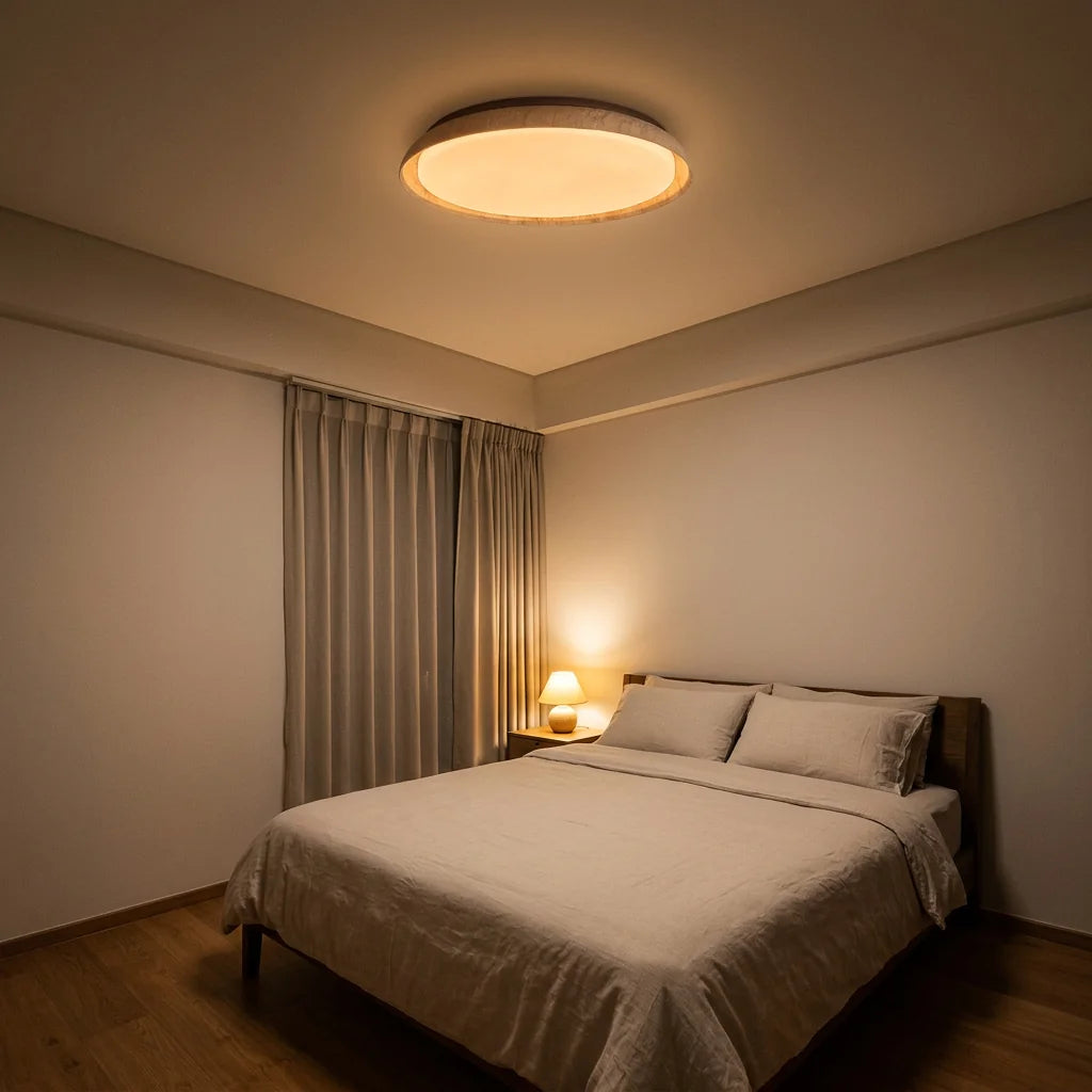 Plafonnier Halo dans une chambre soirée