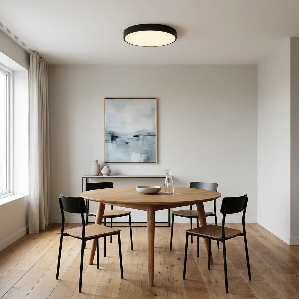 Plafonnier Izoriel dans une salle à manger, noir
