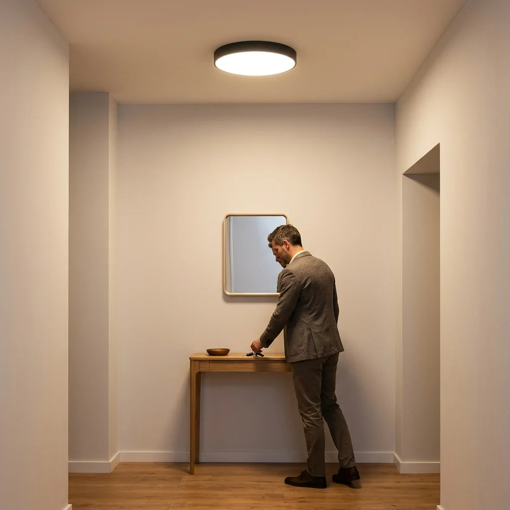 Plafonnier Izoriel dans une entrée, noir