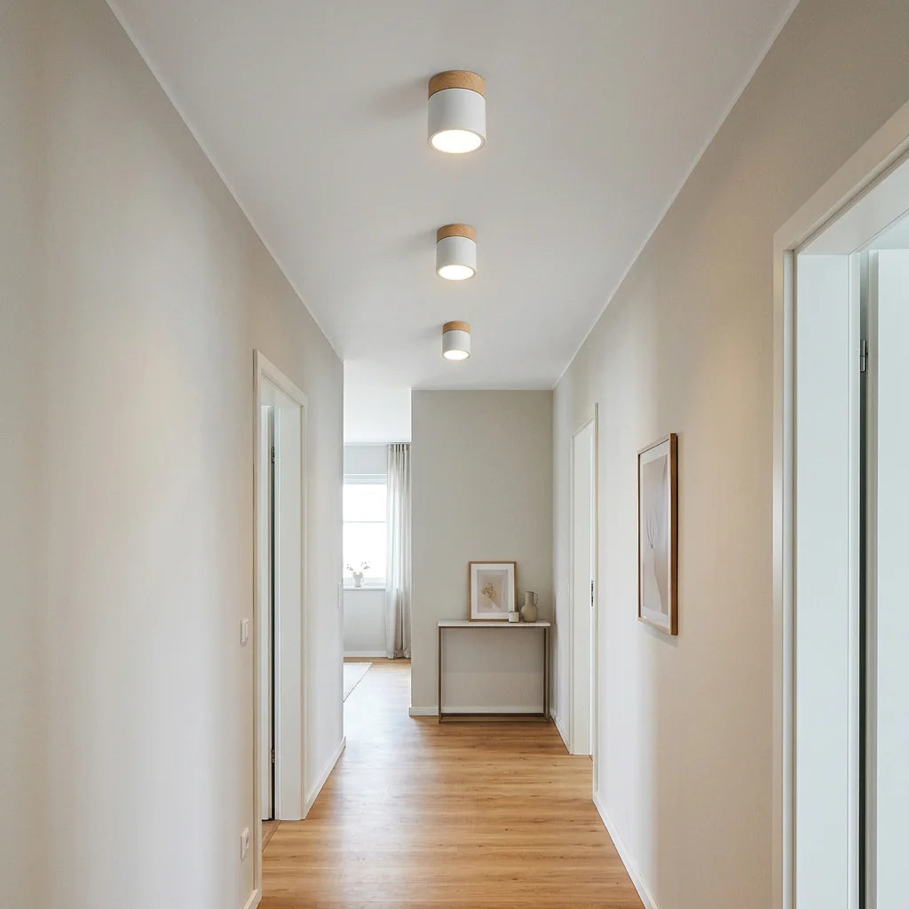 Plafonnier Jojo dans un couloir, blanc