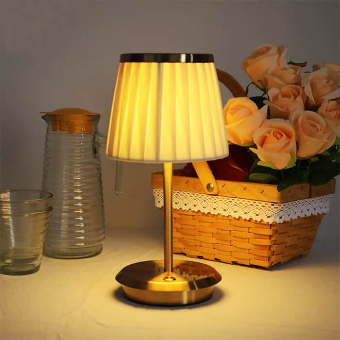 Lampe de Chevet Sans Fil Tissu LED – Rechargeable Tactile Design, Kumas