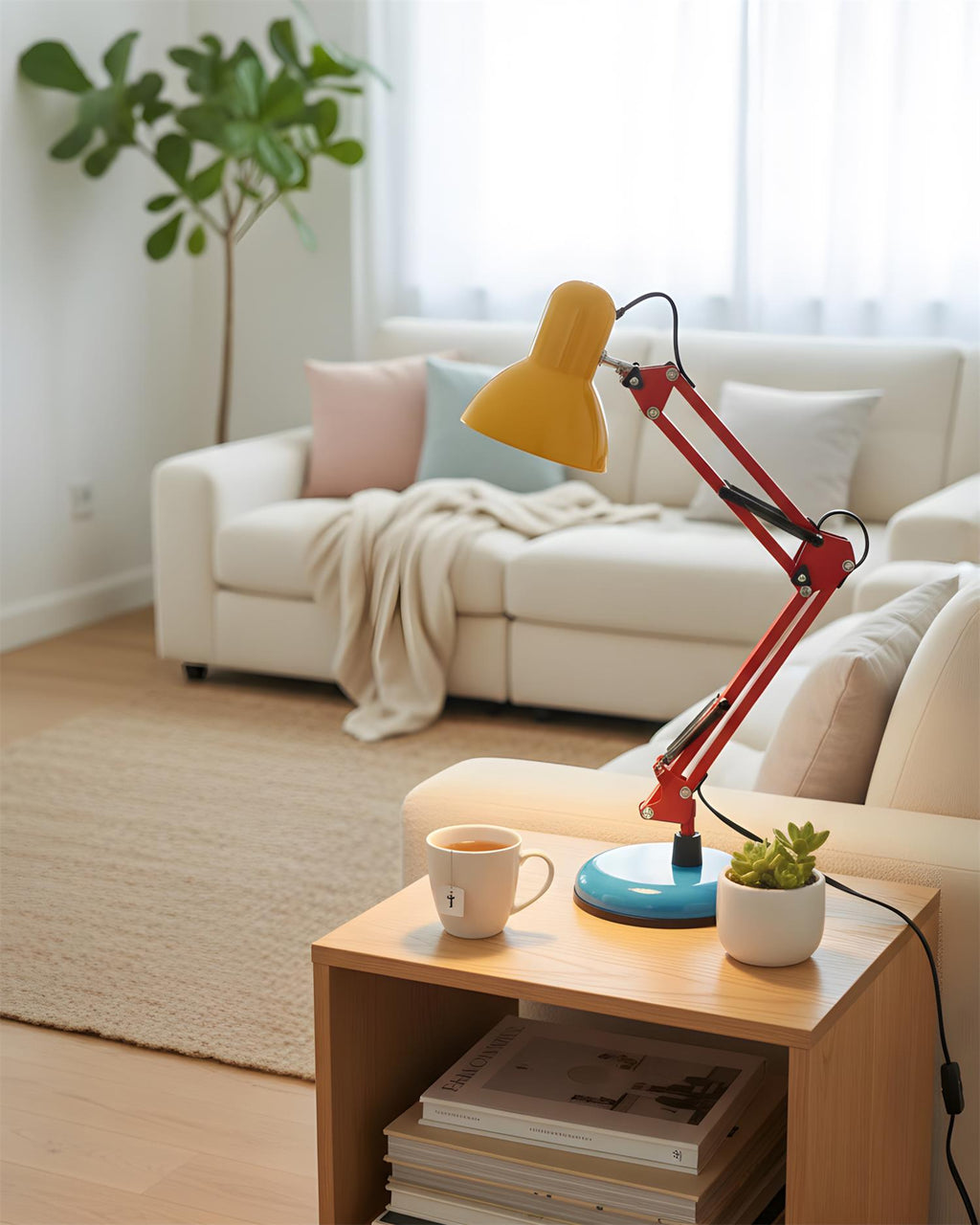 Lampe de Table Flexo Memphis, vue d'ambiance étagère