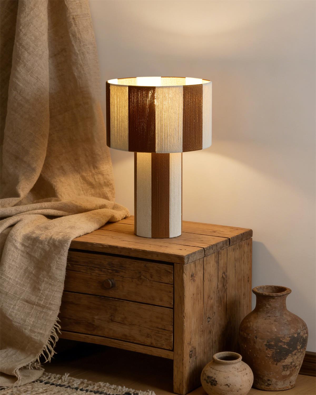 Lampe de Table Strivelle, coloris abricot