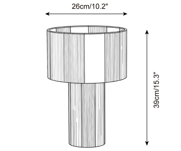 Lampe de Table Strivelle, schéma des dimensions - Guide des tailles