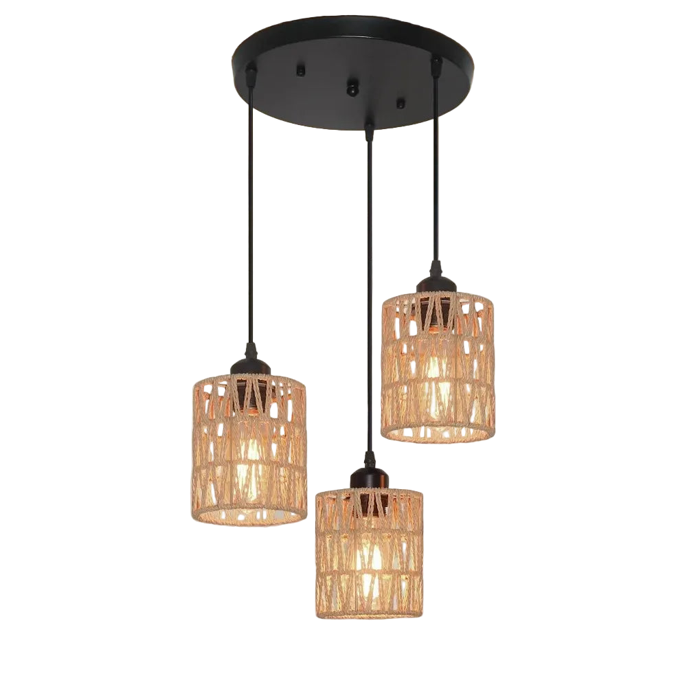 luminaire tresse main chaleureux