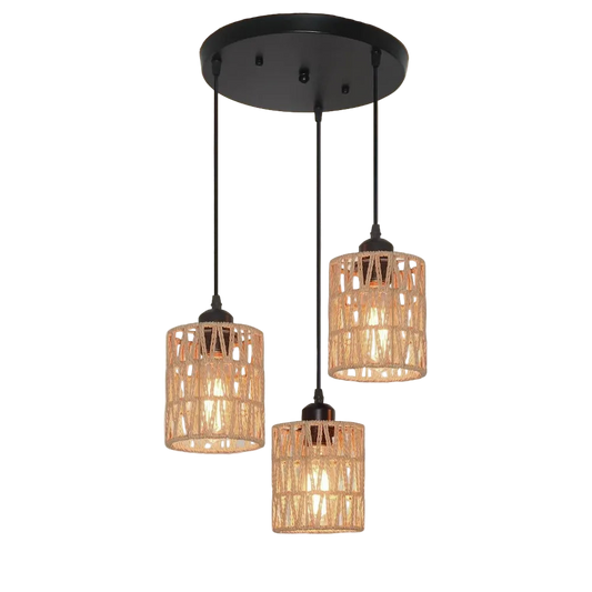 luminaire tresse main chaleureux